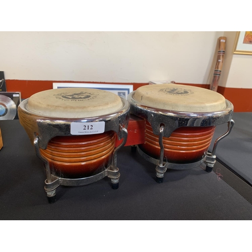 212 - A pair of Drum Beat World Percussion bongo drums