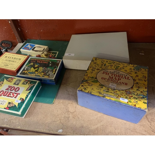 303 - Various early twentieth century board games and puzzles