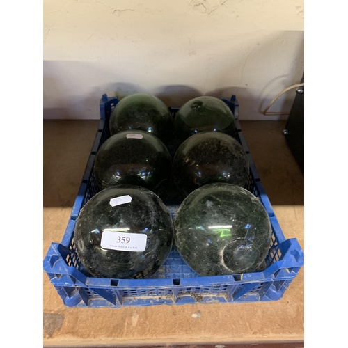 359 - Six vintage glass fishing floats