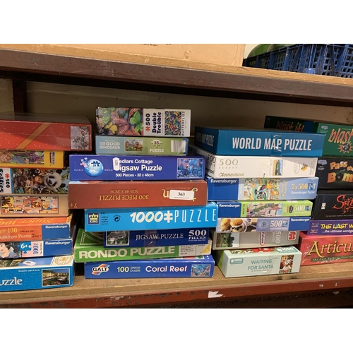 363 - A quantity of jigsaw puzzles and various games