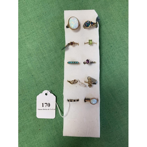 170 - Ten assorted 9 carat gold rings