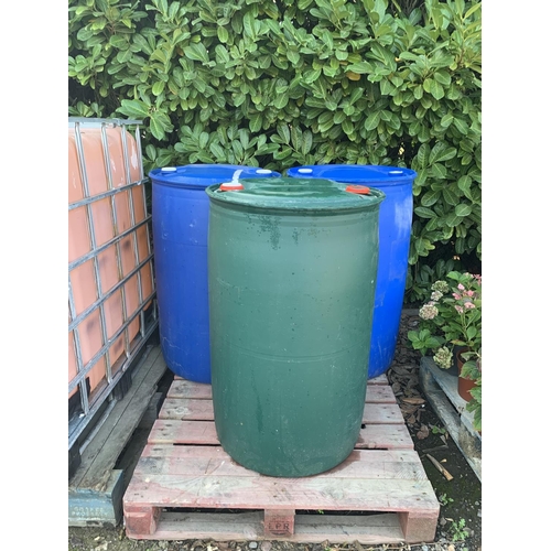 59 - Three PVC 205 litre barrels