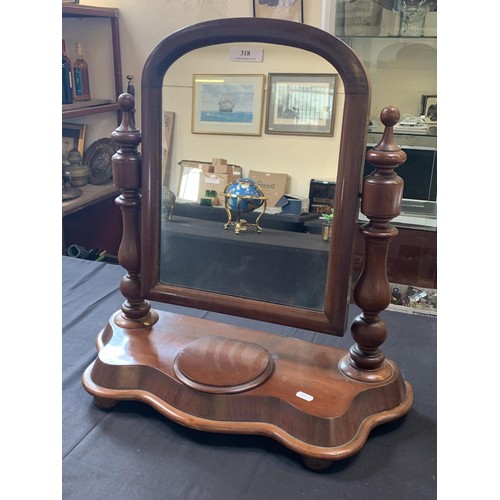 318 - A Victorian mahogany swivel mirror