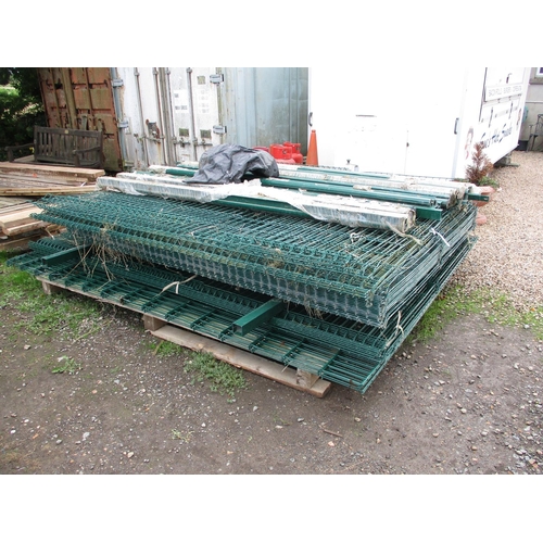 26 - A large quantity of plastic coated weld meshing security fencing and posts