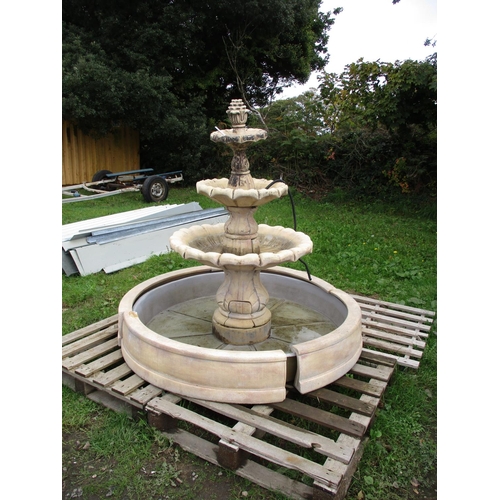 34 - A reconstituted stone four tier cascading water feature