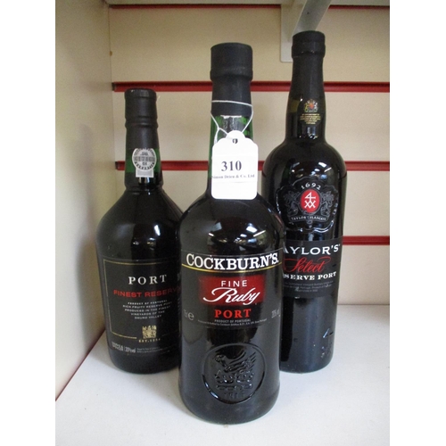 310 - Three bottles of Port