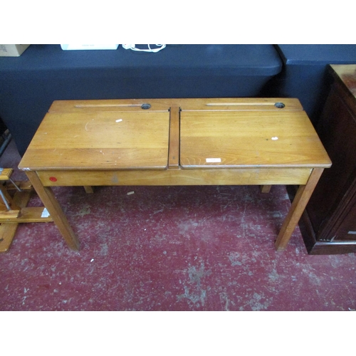 321 - A vintage double school desk