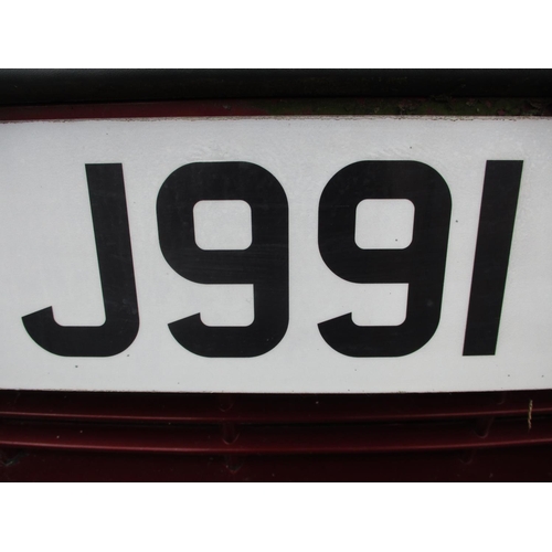 1 - J991 - A three digit registration mark assigned to a vehicle of insignificant value