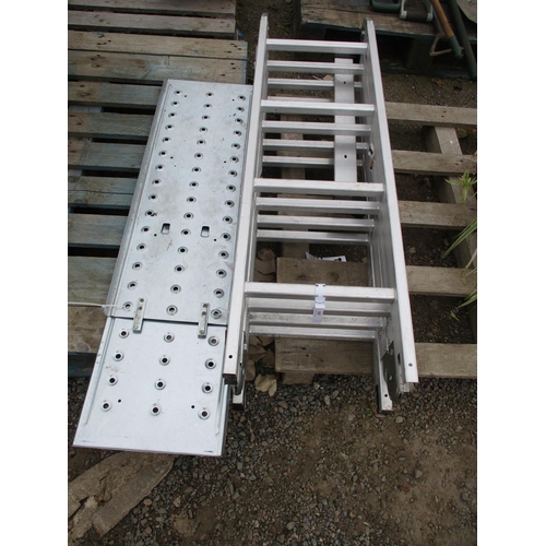 102 - An aluminium combination ladder complete with platform