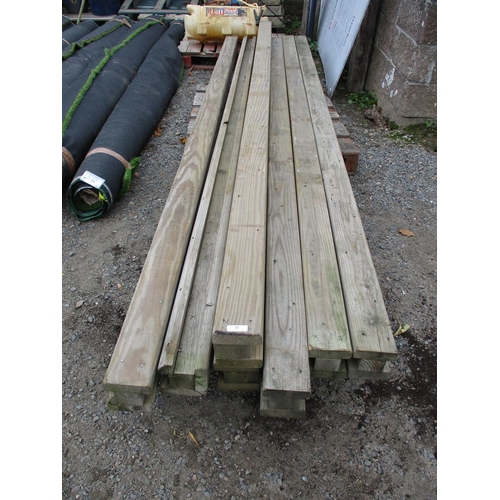 22 - Seven wooden fencing posts (3.9m long)