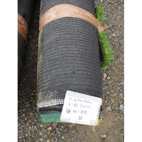 25 - A roll of Natural Look artificial grass (4m x 1.4m) new