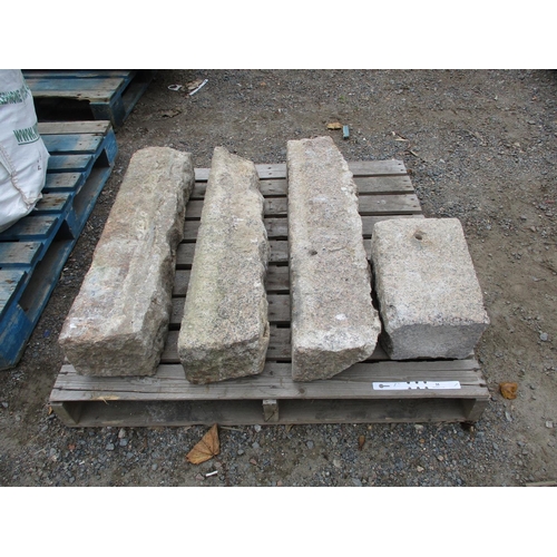 35 - Three granite lintels together with a granite quoin