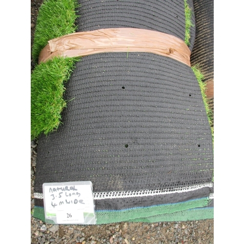 26 - A roll of Natural Look artificial grass (3.5m x 4m) new