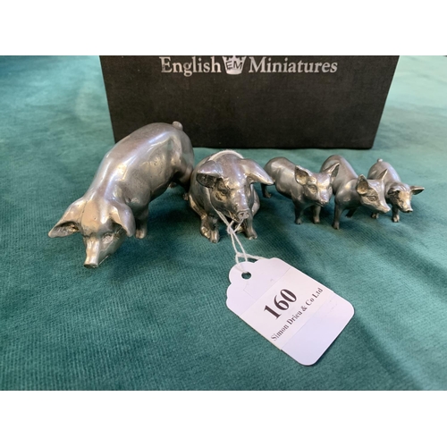 160 - A collection of five pig models by English Miniatures