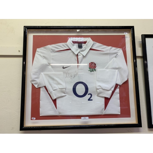 371 - A framed and signed English Rugby shirt