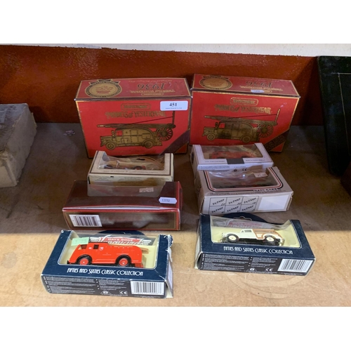 451 - Eight boxed diecast model vehicles