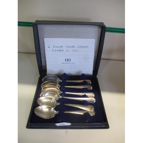 183 - A set of silver George V spoons