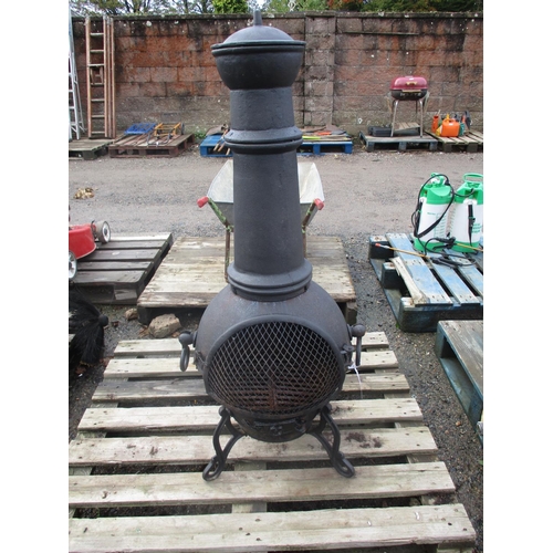 64 - A cast metal chimenea