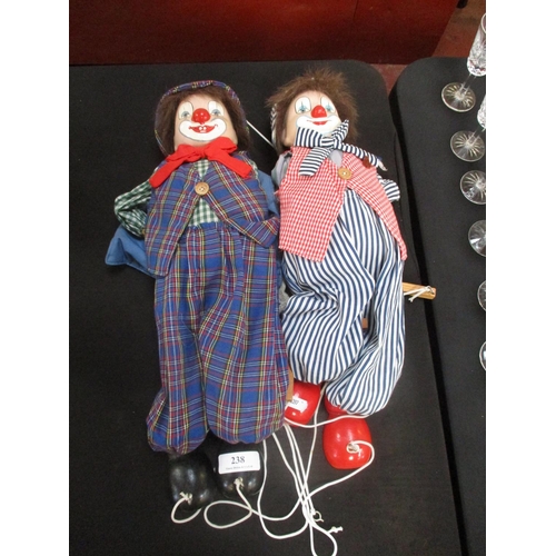 238 - Two hand puppets modelled in the form of clowns