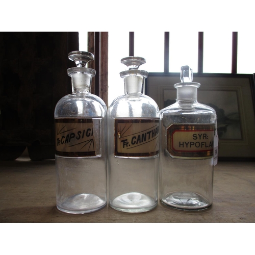 350 - Three vintage apothecary bottles