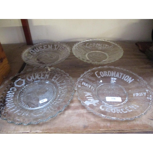 358 - Four pressed glass commemorative plates