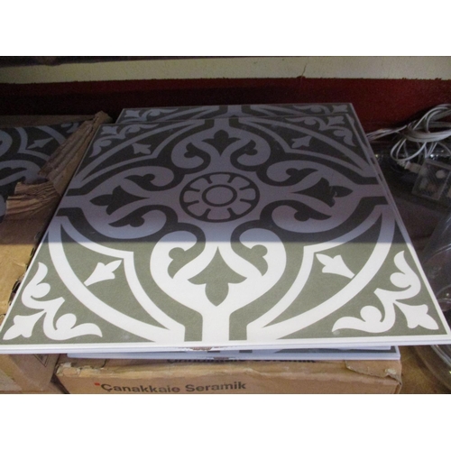 434 - A quantity (approx 9 sqm) of patterned ceramic tiles