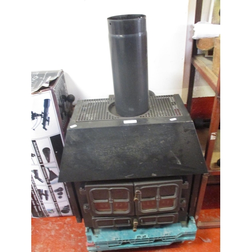 364 - A Hunter wood burner and back boiler stove