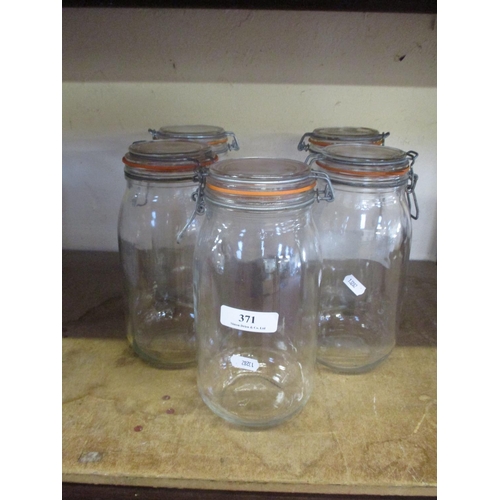 371 - Five kilner jars