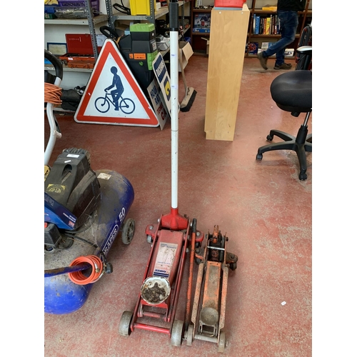 101 - A Yankee 3 ton capacity hydraulic trolley jack together with one other