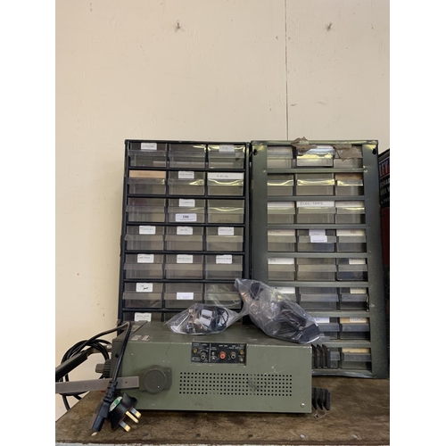 106 - An Oscilloscope together with two flights of parts drawers
