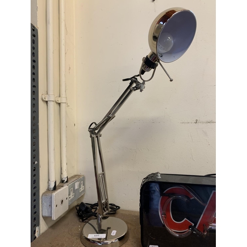 137 - A chromed angle poise desk lamp