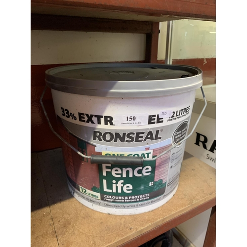 150 - A 12l bucket of Ronseal One Coat Fence Life (Forest Green)