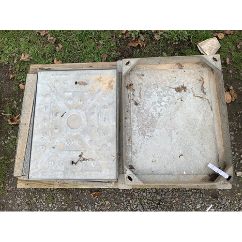 27 - Assorted galvanised manhole covers and frames