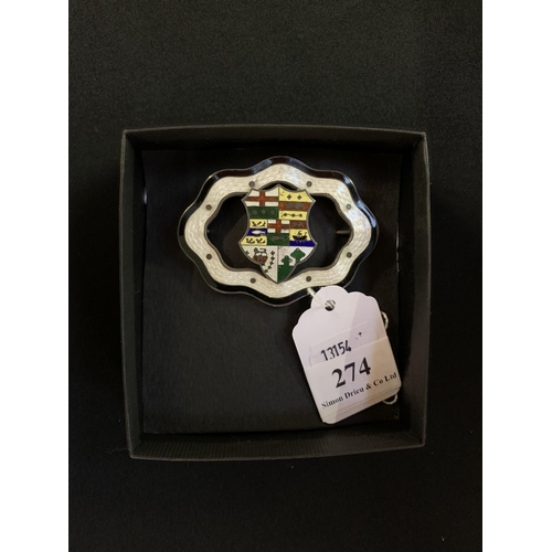 274 - A large silver and enamel brooch