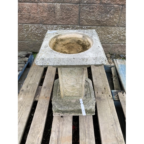 49 - A reconstituted stone bird bath