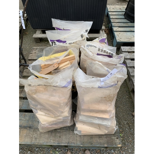 68 - Nine bags of kindling wood