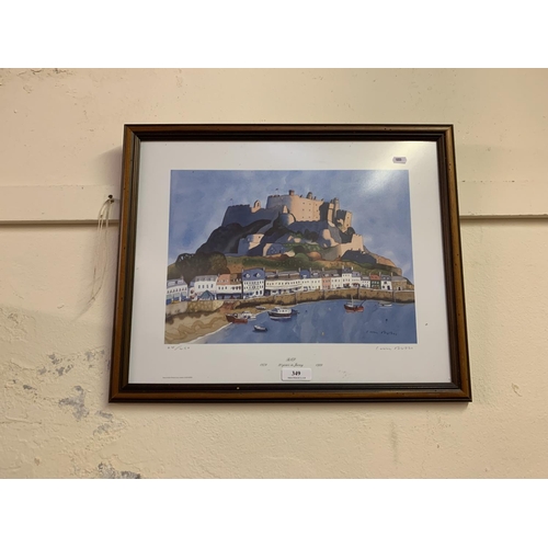 349 - Ian Rolls, Mont Orgeuil Castle and Gorey Harbour, limited edition print