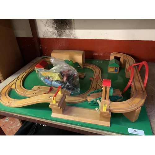 366 - A Brio train set mounted upon a board