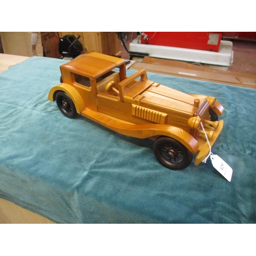 129 - A wooden model of a 1927 Bugatti motor car