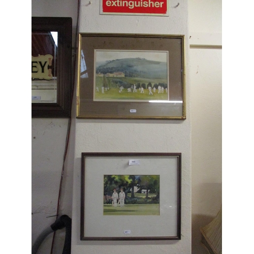 161 - Two framed water colours pertaining to cricket