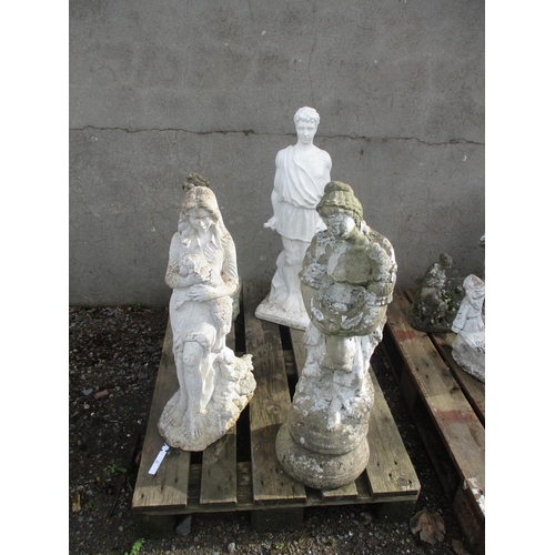 35 - Four reconstituted stone figural garden models