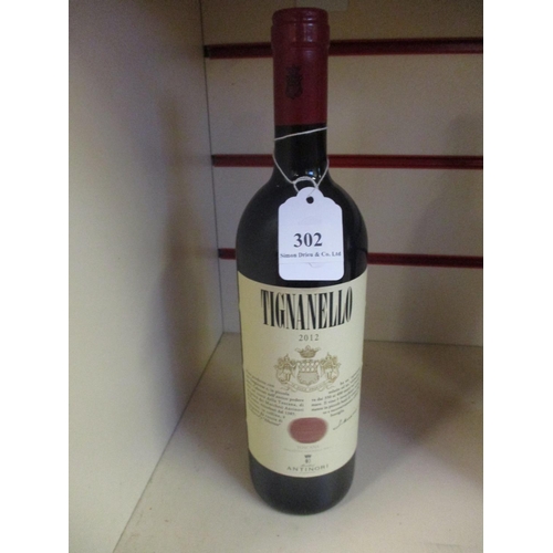 302 - A bottle of 2012 Tignanello red wine