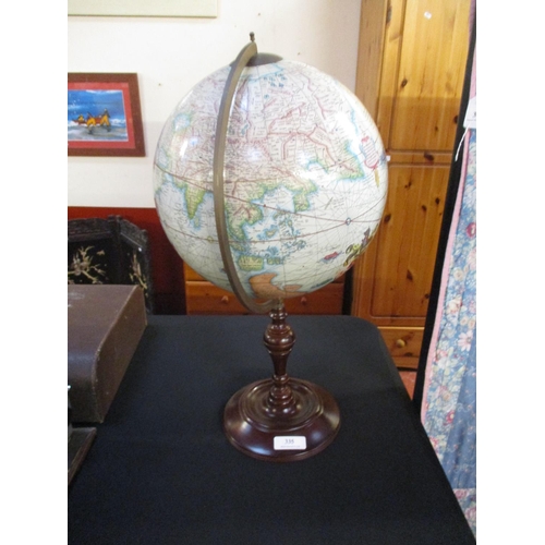 335 - A large world globe on stand