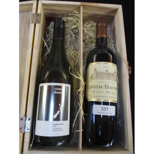 337 - A bottle of 2010 Chateau Beaumont Haut Medoc together with a bottle of 2012 Little Beauty Sauvignon ... 