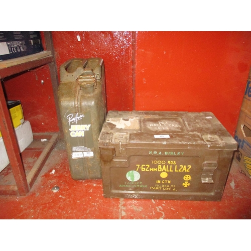 448 - A 20l jerry can together with a 7.62mm ammunition box
