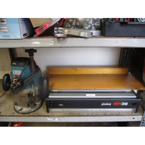 96 - A Makita 7612C router together with a Trend DC400 dovetailing jig