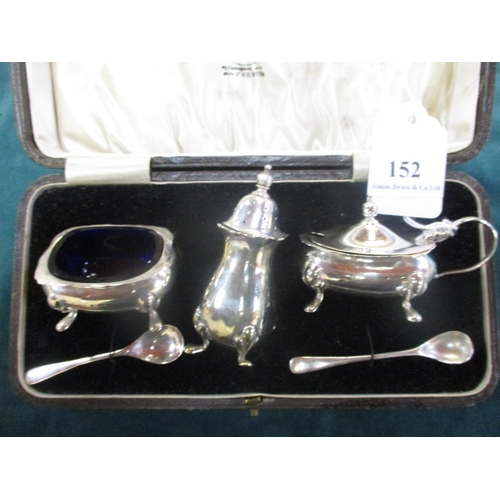 152 - A silver and silver plated five piece cruet