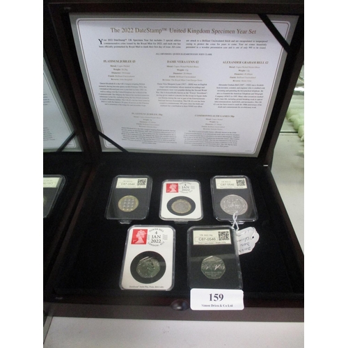 159 - A collection of 2022 date stamp specimen UK coins - limited edition