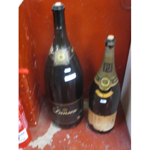 168 - A pair of large champagne display bottles