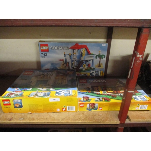 457 - Three Lego Creator modelling kits